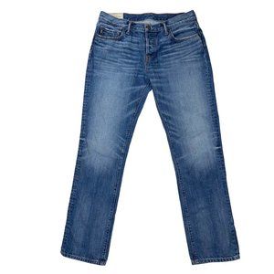Abercrombie & Fitch 34x32 Slim Straight Stonewashed 100% Cotton Button Fly Jeans